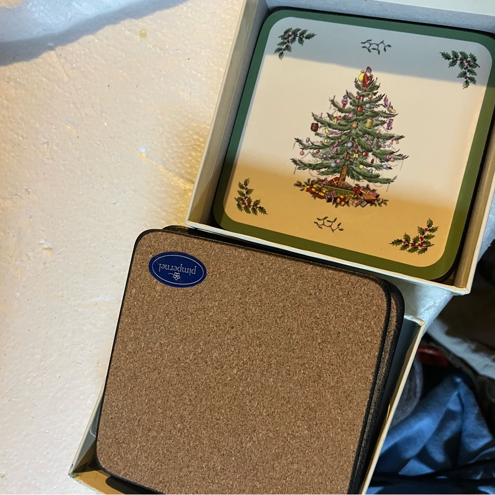 Pimpernel Christmas tree coasters
